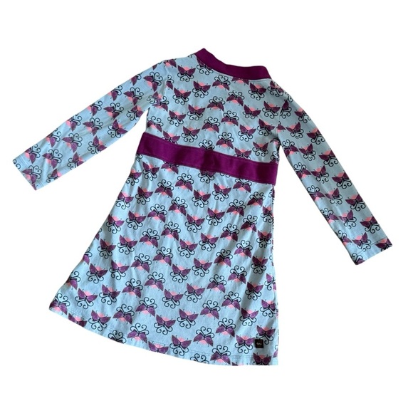 Tea Collection faux wrap Dress Pink Butterflies size 5 - Picture 3 of 5